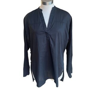 Rag & Bone Jeans Tunic Top Popover Black Cotton Lightweight Sz. L